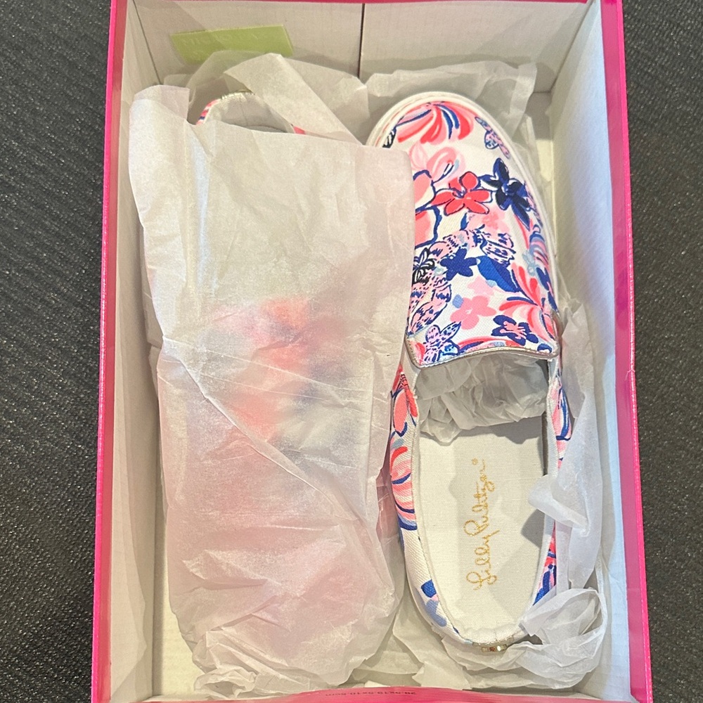 Lilly Pulitzer Pink and Blue Floral Women's Shoes